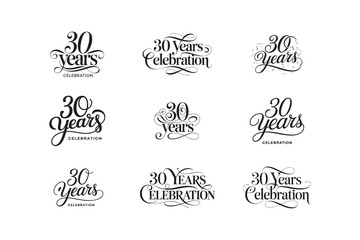 30 Years Celebration Decorative Classic Calligraphy Typography Design