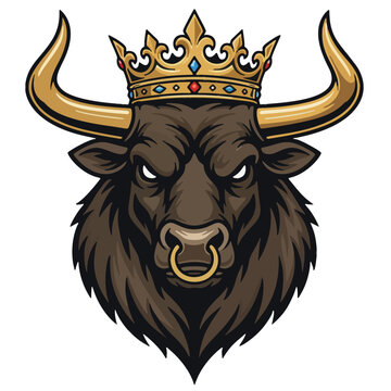 aesthetic logo of the byson king with a crown symbolizing strength and grandeur
