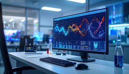 Scientific Data Analysis on Computer Screen in Modern Laboratory Setting.