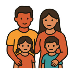 Abstract symbol representing a happy family unit isolated on white background