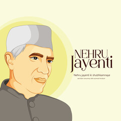 Nehru Jayenti celebration vector art