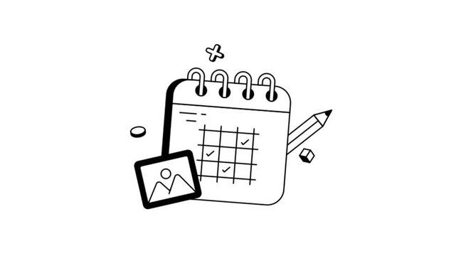 Schedule planning workflow concept showing time management and productivity — Animation MP4 File
