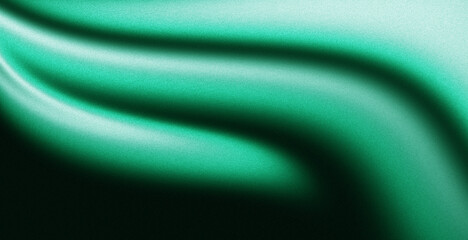 Dynamic green waves on black abstract grainy background with minimal banner header and poster layout