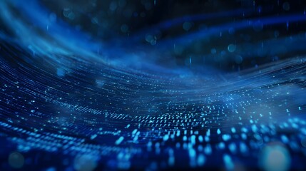 Futuristic digital flow illuminates innovation serene blue data stream background design