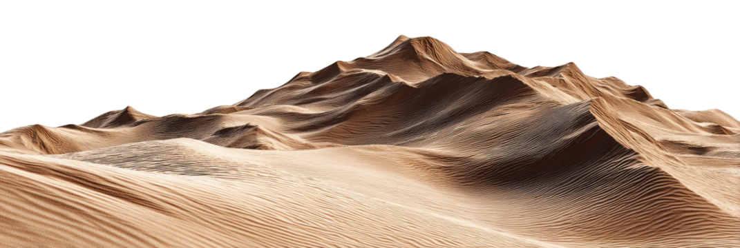 Panoramic View of Stylized Desert Dunes with Detailed Wind Patterns