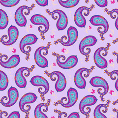 Soft Pastel Floral Paisley Pattern