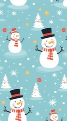 Christmas wallpaper snowman pattern christmas.
