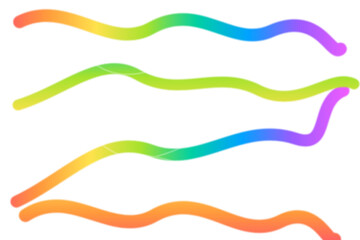 Four Rainbow Gradient Wavy Lines Abstract Colorful Spectrum Flow Dynamic Motion Artistic Digital Decorative Background