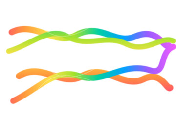 Two Multicolor Wavy Lines Abstract Gradient Spectrum Flow Dynamic Motion Artistic Digital Decorative Background