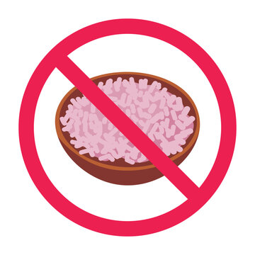 No purple rice sign, isolated on white background, vector illustration