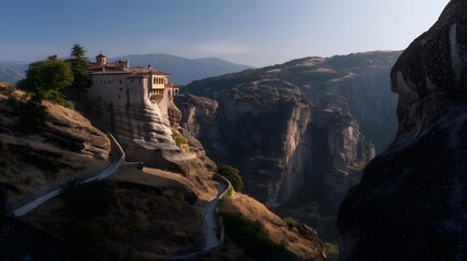 Serene mountain monastery a dramatic cliffside trek reveals ancient spiritual refuge landscape