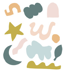 Abstract shape hand drawn elements