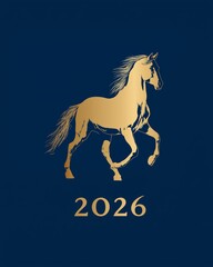 Fototapeta premium Elegant 2026 Year of the Horse Design