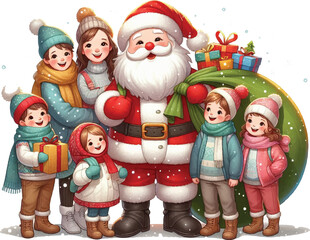 Family and SantaClaus