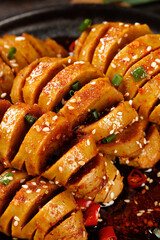 Handmade Glazed Potato Skewers with Sesame Seeds - Traditional Henan Style Homemade Cooking