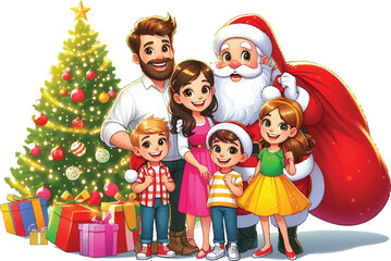 Family and SantaClaus