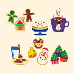 Mid Century Christmas Food Illustration