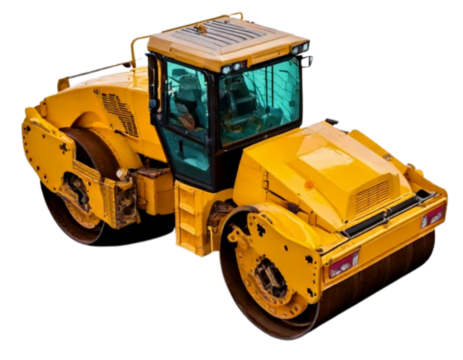 best presar Industrial Yellow Roller Vehicle – Top-Angle PNG