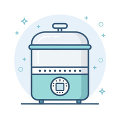 A flat vector icon of a sterilizer machine for healthcare
