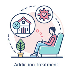 A vector icon depicting addiction treatment services