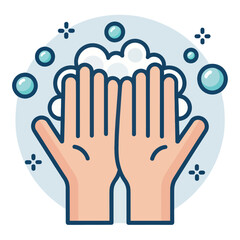 Clean Hands Icon Vector Representation for Hygiene and Sanitation