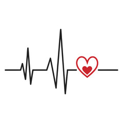 ECG Heartbeat Line Vector Icon Depicting Medical Waveform