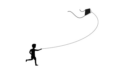 Kid playing kite design vector