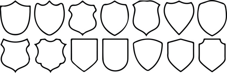 shield line icons set vector design logo art 