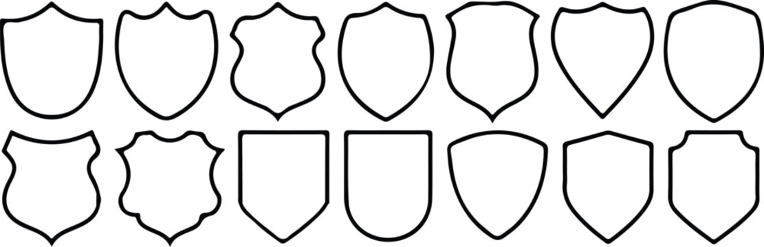 shield line icons set vector design logo art 