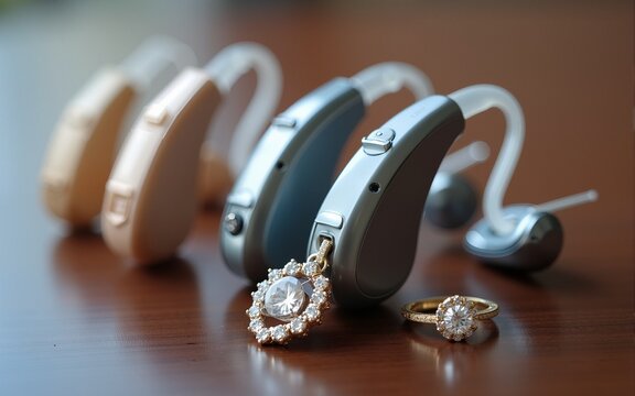 Hearing aids with jewelry accessories for hearing loss and hearing solutions and hearing technology devices. High quality