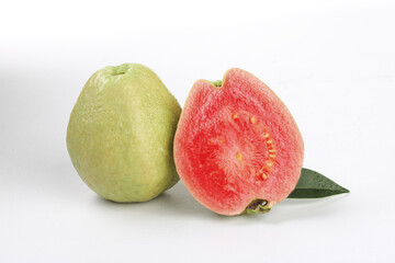 Fresh Red Guava Fruit Cross Section from Guangxi Fujian China Tropical Organic Healthy Food