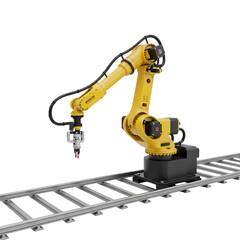 Fototapeta premium Robotic arm performing automated industrial manufacturing tasks