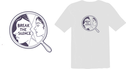 "Break the Silence" - Woman's Face in Cracked Mirror