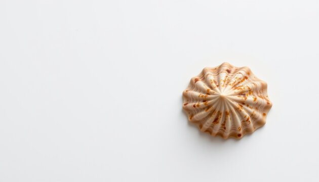 Sea shell on a white background, A simple yet striking image of a sea shell