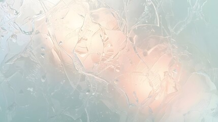 Abstract texture with ice effect in light blue and peach hues