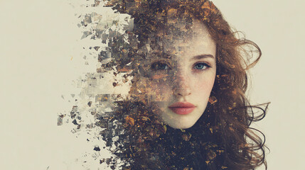 Dispersion Decomposition Photo Effect Mockup. Generative Ai