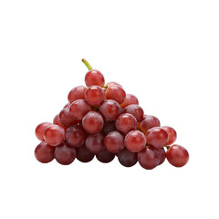 Fototapeta premium A Bunch of Fresh Red Grapes With Water Droplets Illuminated by Macro Lighting on a Transparent Background