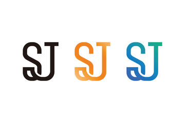 Letter SJ initial simple logo design vector