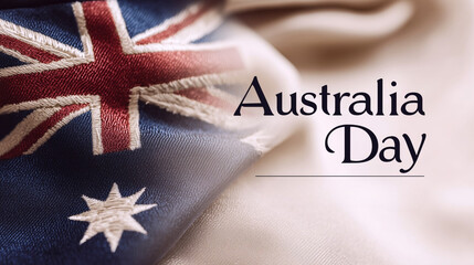 Australia Day Concept — Flag on Satin Background