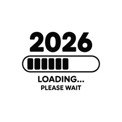 Year 2026 loading bar with please wait message