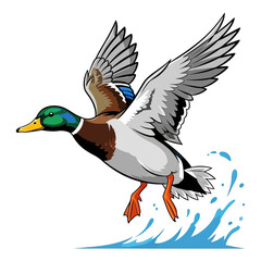 Obraz premium mallard duck hunting illustration logo vector image t shirt