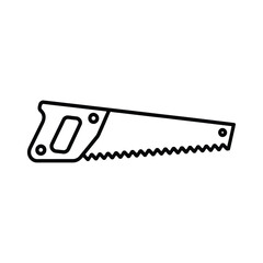 Simple outline illustration of a hand saw tool