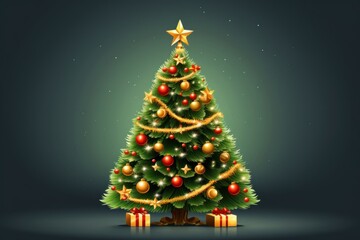 Fototapeta premium Illustration of Christmas tree christmas plant christmas tree.