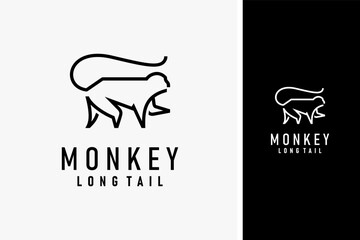 Monkey line logo symbol icon design