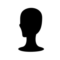 Abstract human head and neck silhouette profile vector icon Vector, illustration