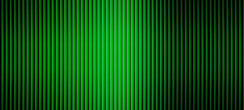 Dark green neon gradient ribbed glass. Vector ribbed glass texture background. Mesh gradient. acrylic ribbed bath surface. Reeded glass background semitransparent overlay. Bath wall window