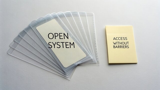 Conceptual image illustrating open system and access without barriers in modern environments and organizational settings