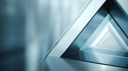 Close Up of Abstract Geometric Glass Triangle Structure