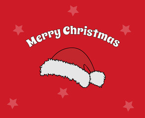 happy christmas, santa hat, picture, illustration,