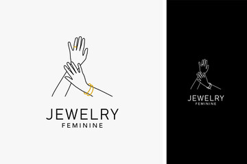 Jewelry hand logo symbol icon design